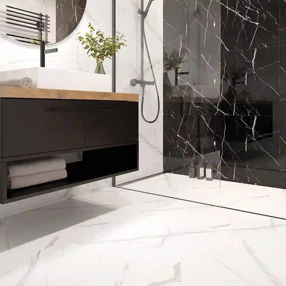 Calcutta White 60cm x 60cm SPC Vinyl Click Tile – Wet Walls & Ceilings