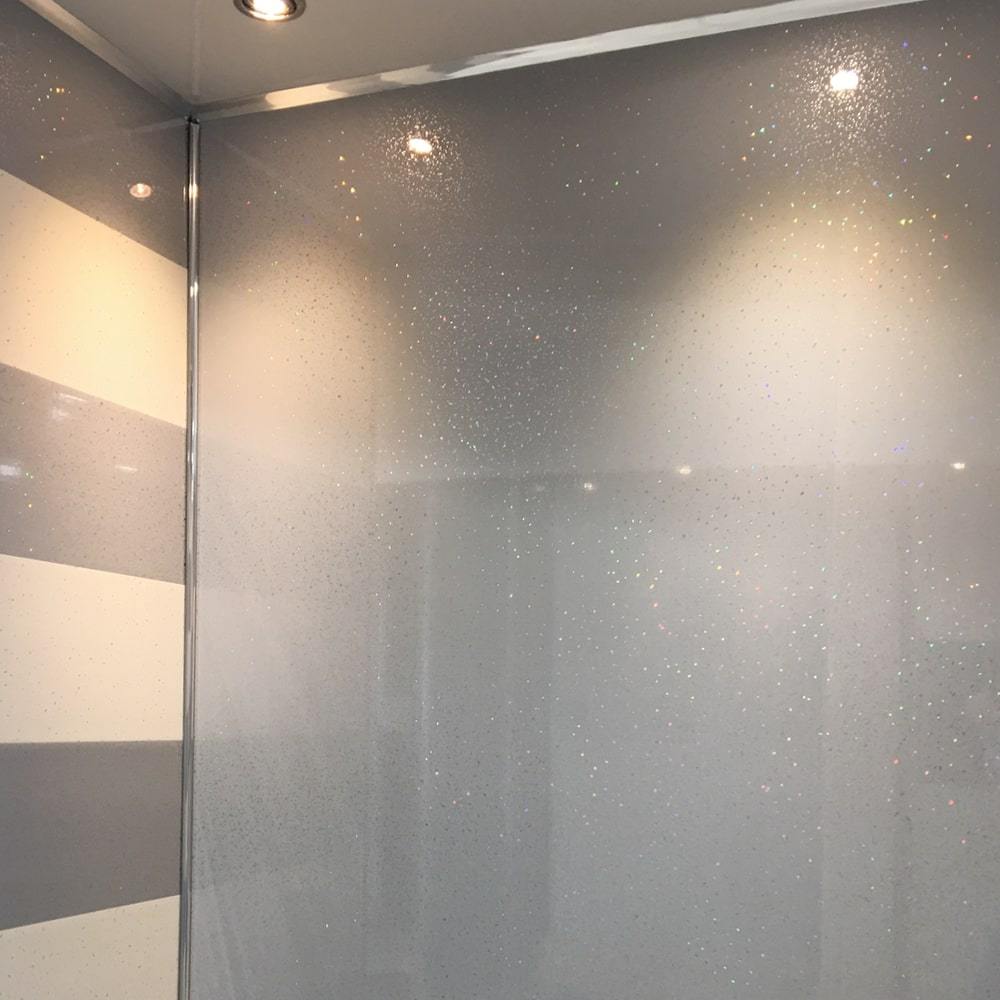 Storm Grey Sparkle 25cm x 270cm Wet Wall Panel Wet Walls & Ceilings