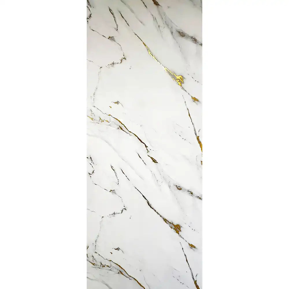 Carrara Gold Gloss Marble 1m Wide Wall Panel Wet Walls & Ceilings