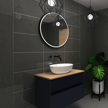 Contemporary Black Bella Tile Effect 50cm Wall Panel