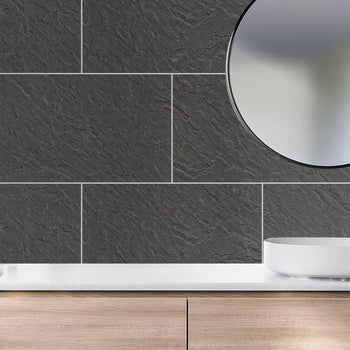 Riven Slate Tile Grout Line 1m Wall Panel