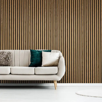 Slatwall Ultra Natural Ash 60cm x 2.4m Acoustic Wall Panel