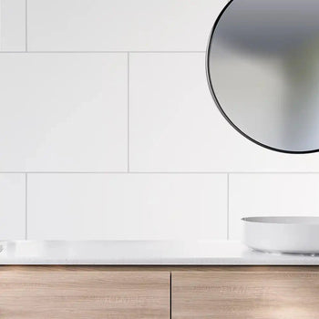 White Tile Grout Line 1m Wall Panel